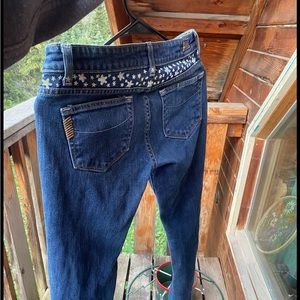 Paige jeans, painted w/ flowers
